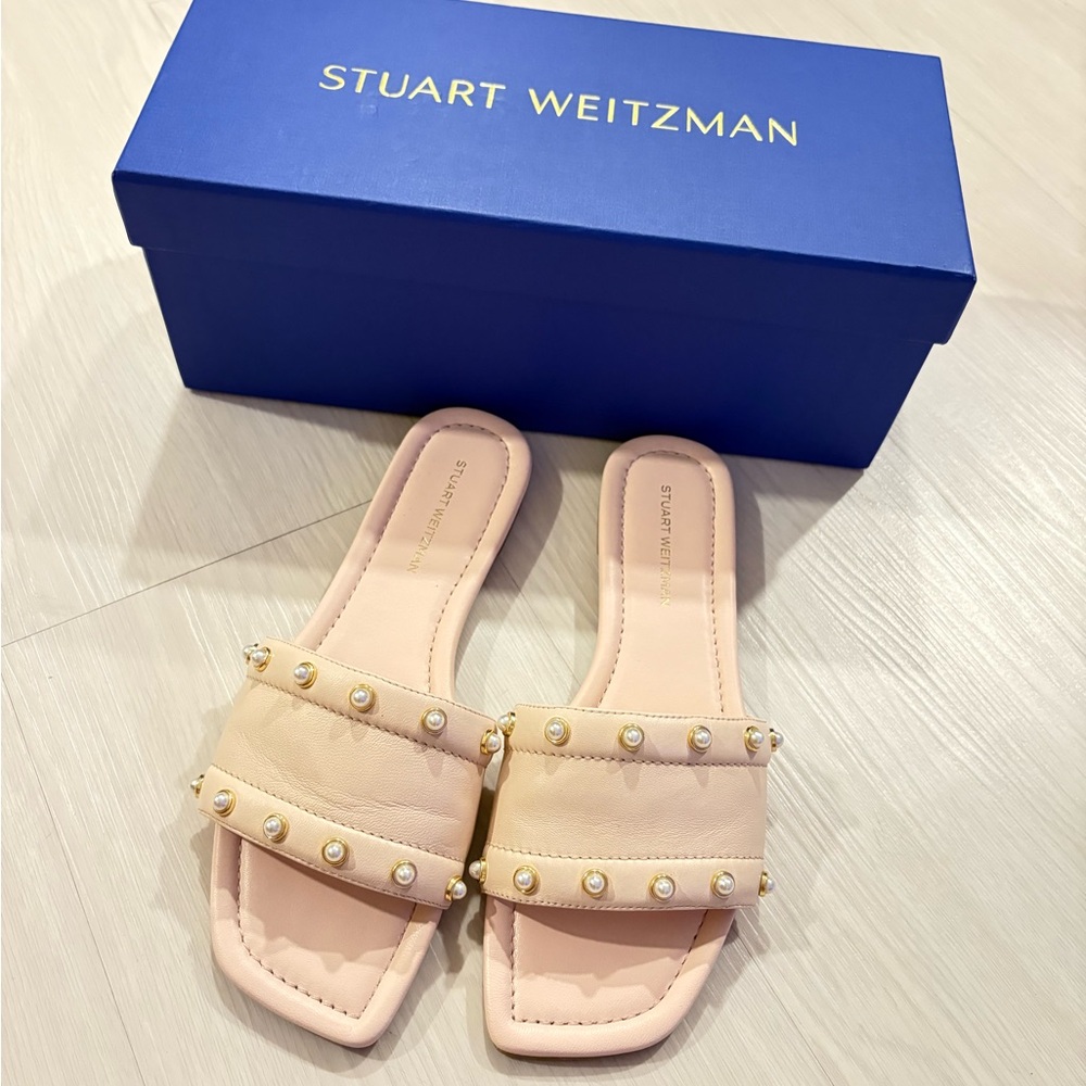 Stuart Weitzman Women's Pearl Slide Sandel (Size 6)